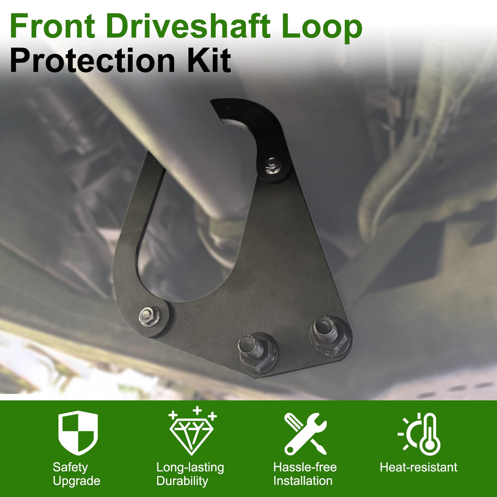 Jerbor front driveshaft loop features laser-cut construction for precise, durable mounting.