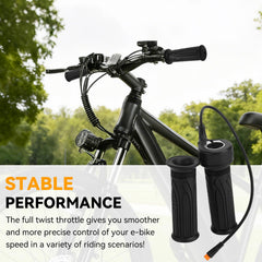 Jerbor full twist throttle grip for Qlife Racer Fat Tire with enhanced grip and ride comfort.