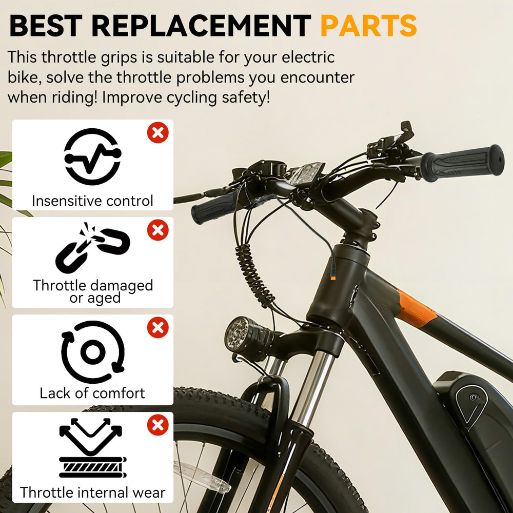 Jerbor full twist throttle grip on Qlife Spark improves throttle feel and reliability.
