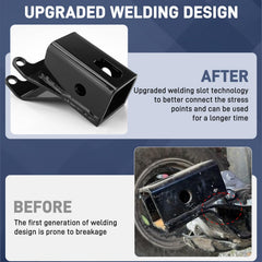Jerbor heavy-duty 2-inch ATV hitch receiver for Honda Rubicon TRX500, strong welds for durability.