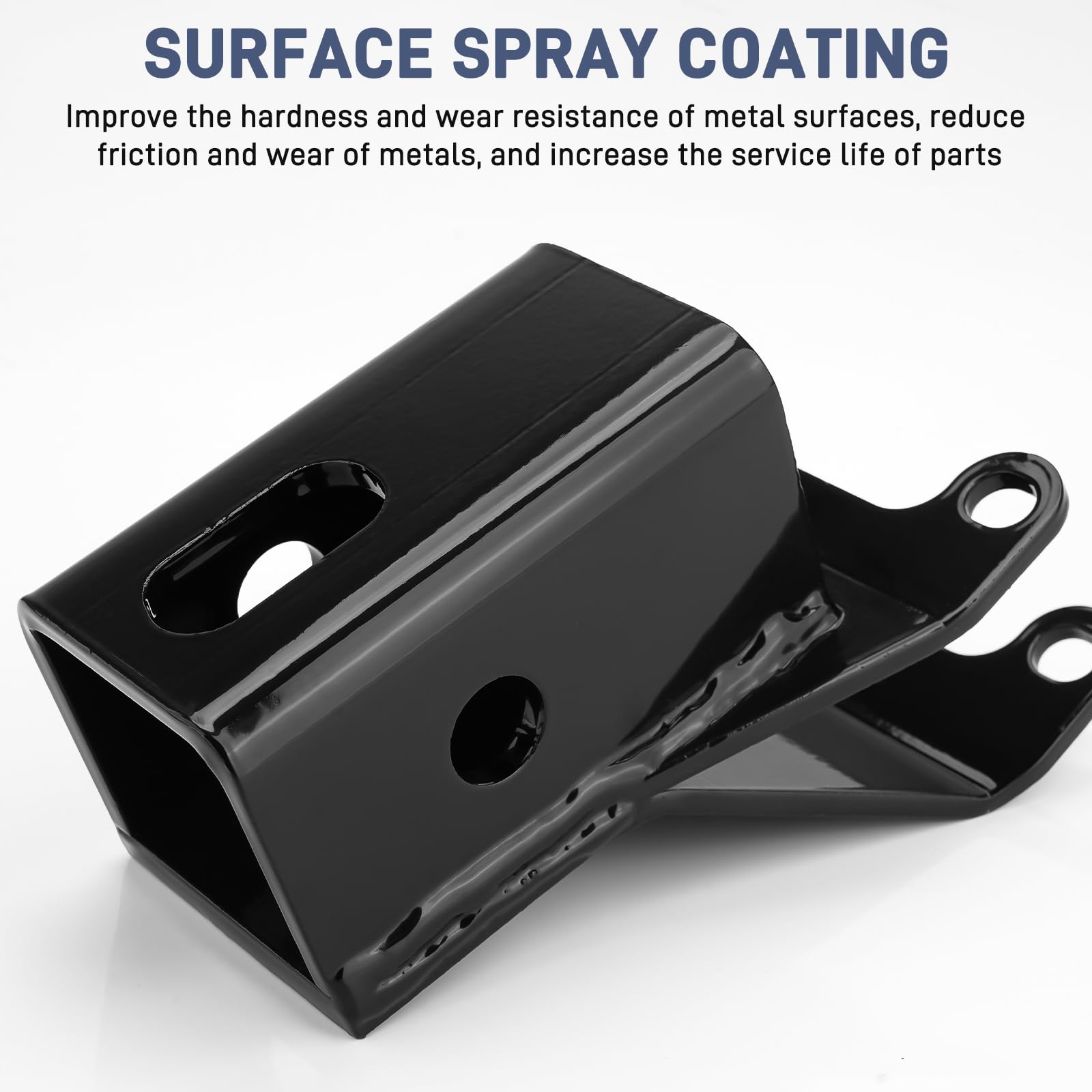 Jerbor heavy-duty 2-inch ATV hitch receiver on solid rear axle models, reliable attachment.