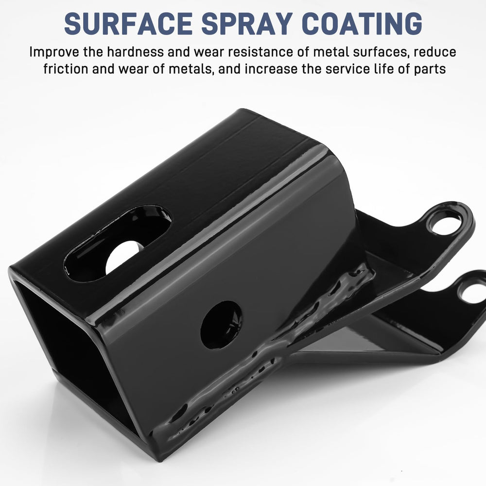 Jerbor heavy-duty 2-inch ATV hitch receiver on solid rear axle models, reliable attachment.