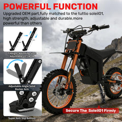 Jerbor kickstand Tuttio Soleil01 anti-slip base improves grip in rain or mud.