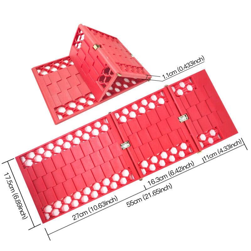 Jeremywell traction mats with adjustable angle for varied road surfaces