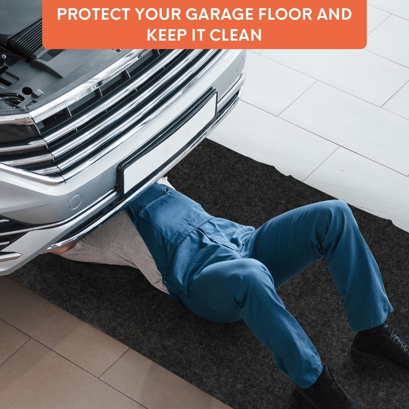 JERIA oil spill mat is easy to clean with soap, hose, and air-dry.