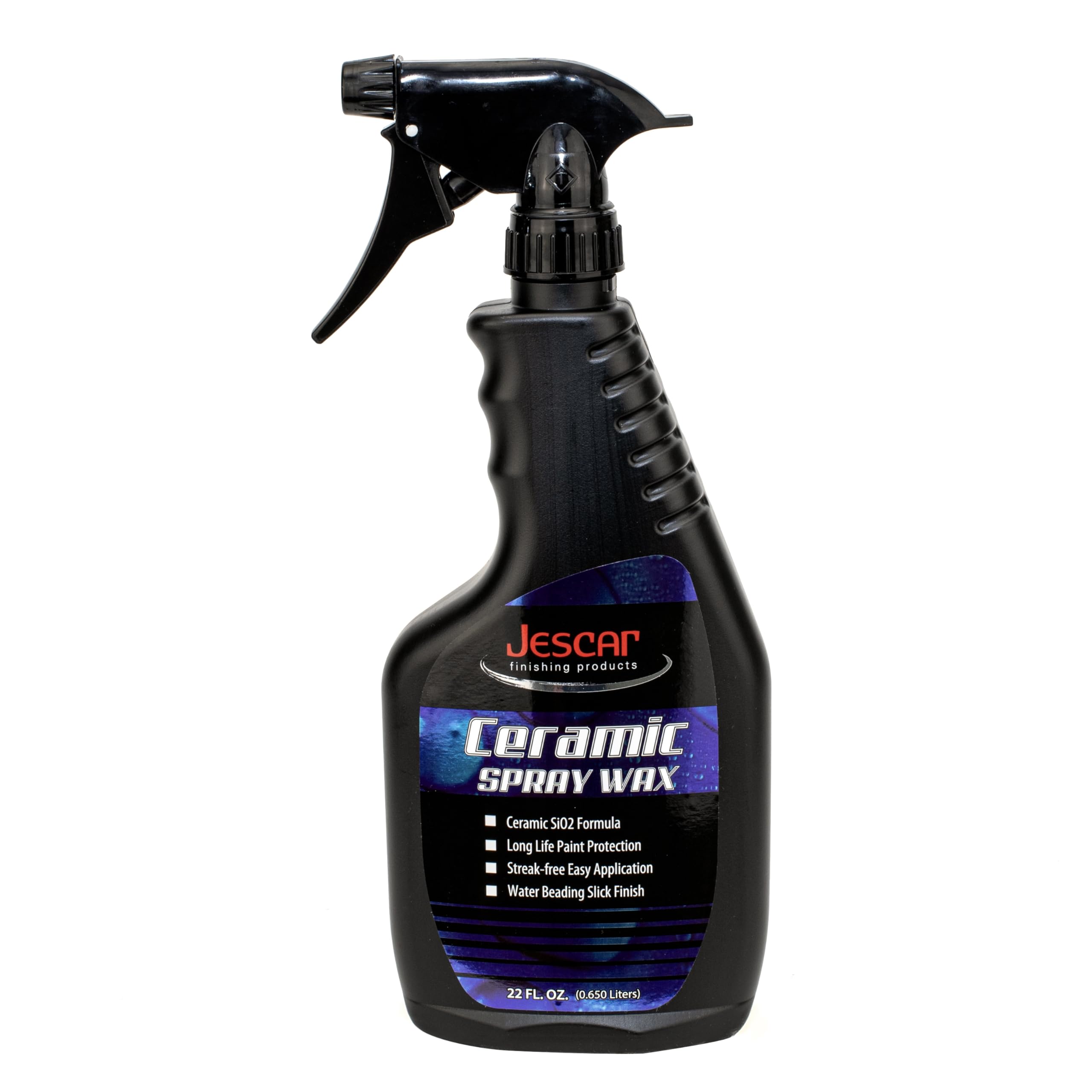 Jescar Ceramic Spray Wax bottle front shows a glossy protective finish.