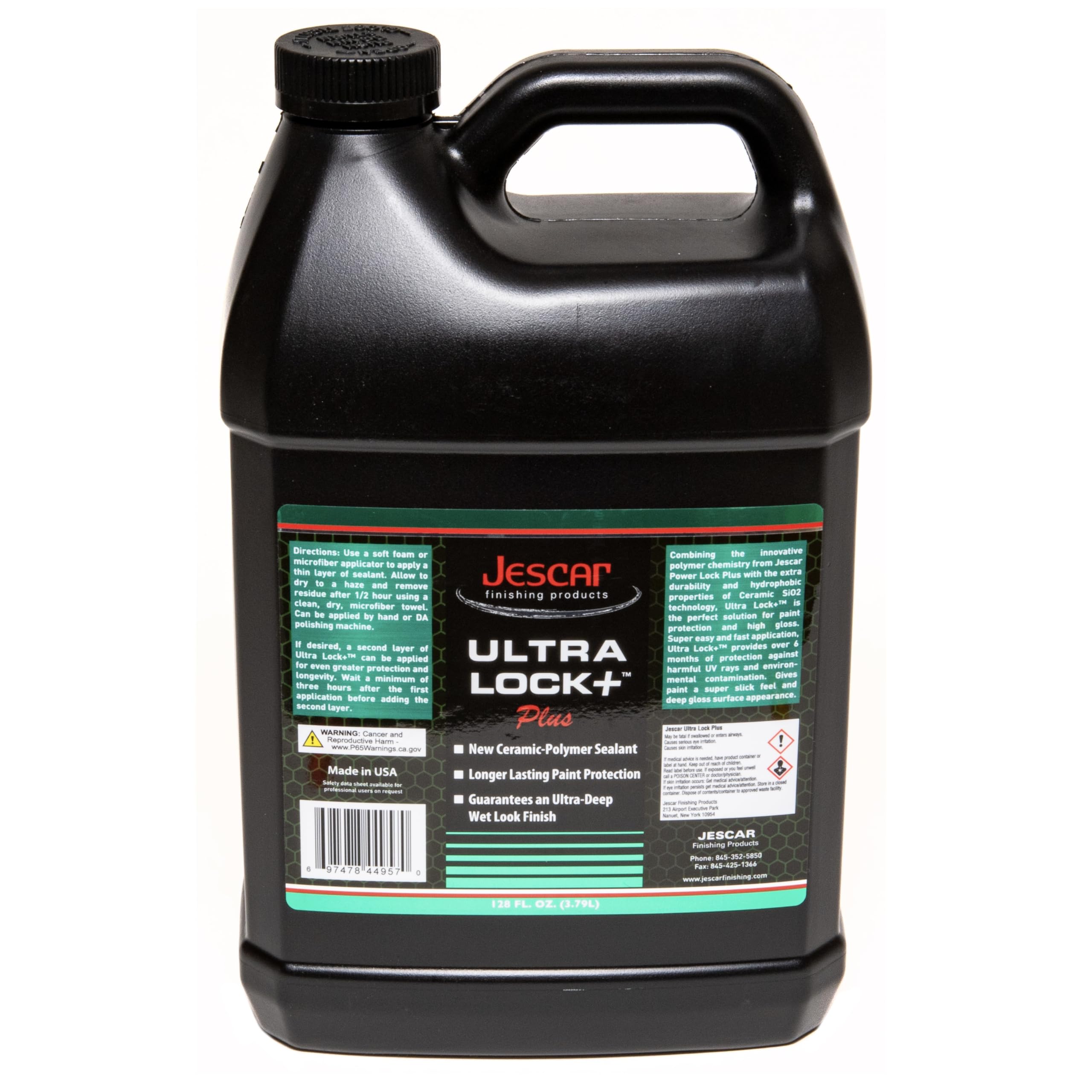 Jescar Ultra Lock Plus 128oz bottle pour demonstrates easy application and protection.