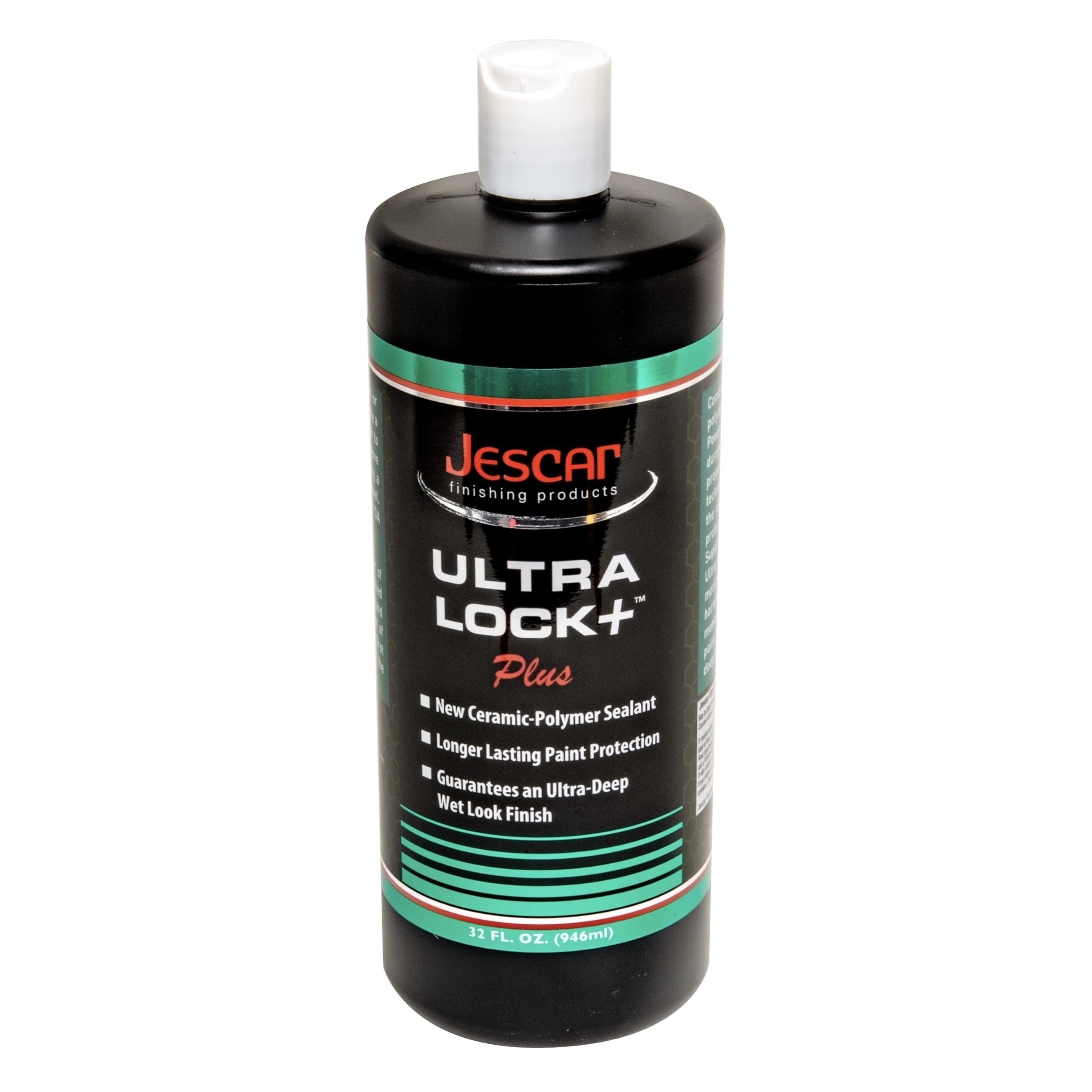 Jescar Ultra Lock+ 32oz bottle with cloth, easy protective coating application.