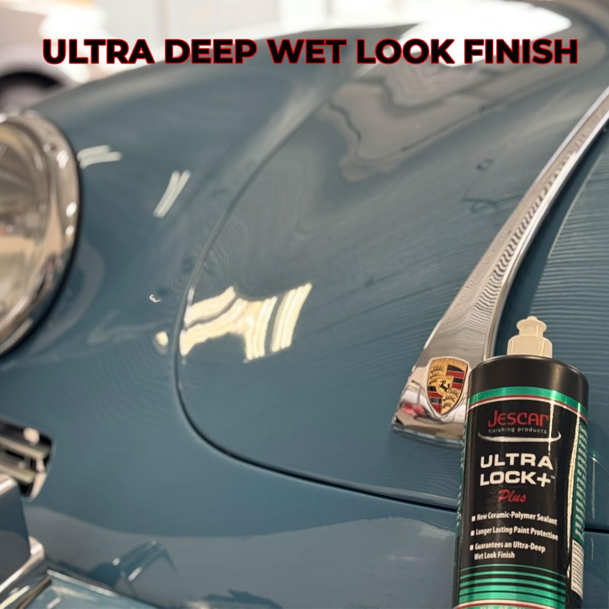 Jescar Ultra Lock Plus 8oz water beads form on treated surfaces.