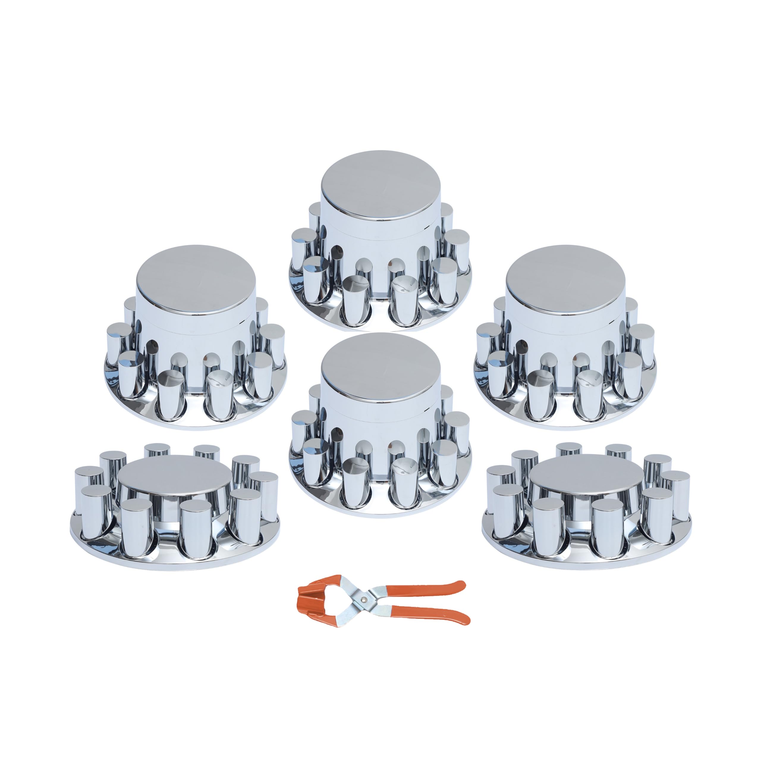 JESONN 33mm chrome ABS axle cover front kit enhances wheel style and protection.