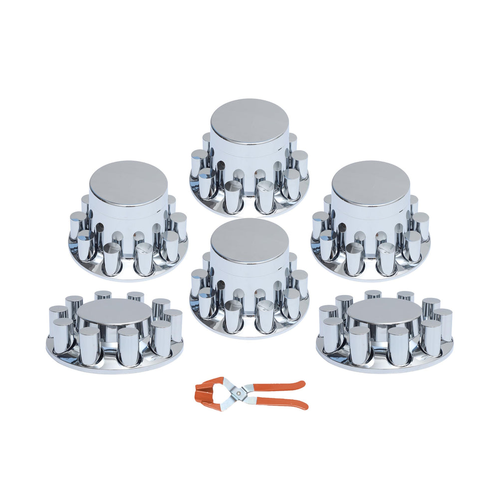 JESONN 33mm chrome ABS axle cover front kit enhances wheel style and protection.