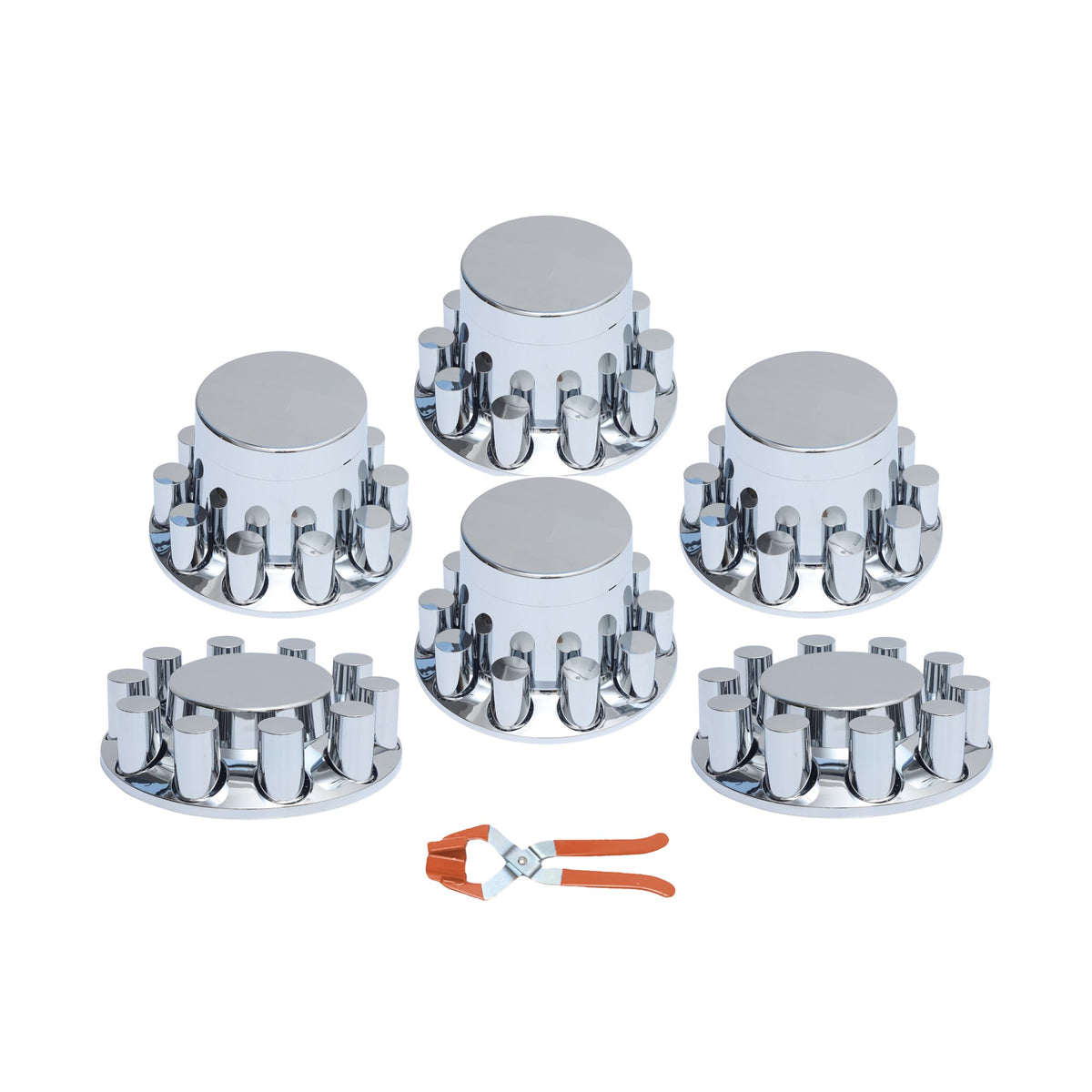 JESONN 33mm chrome ABS axle cover front kit enhances wheel style and protection.