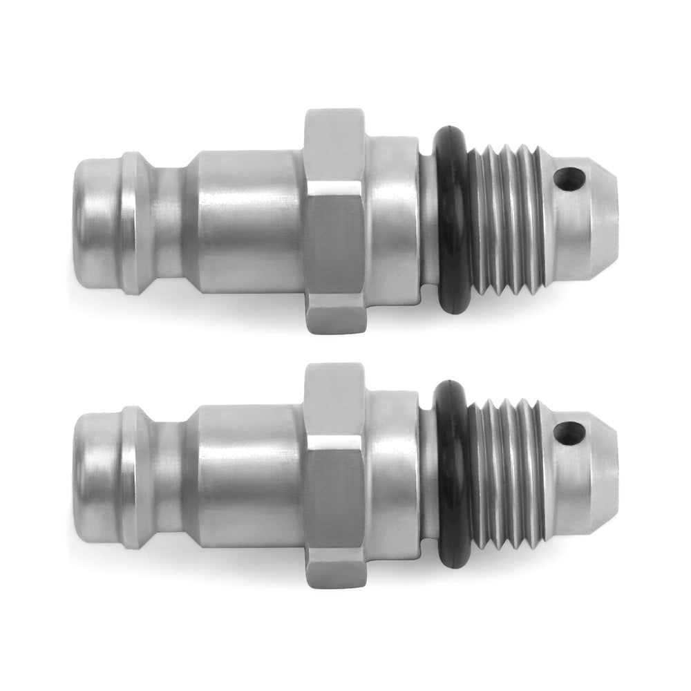 Two-pack compression fittings with 3-8 inch size and 9-16-24 threads.