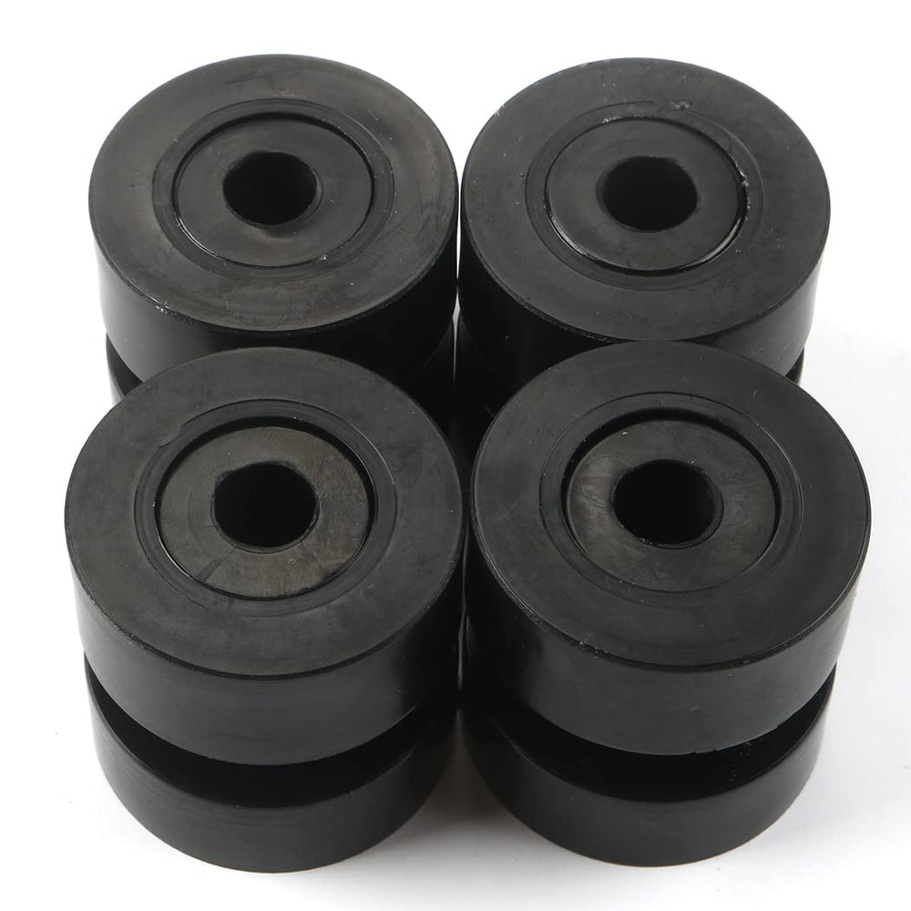 Black polyurethane bushing from Jetuplusllc for Peterbilt exhausts in a four-pack