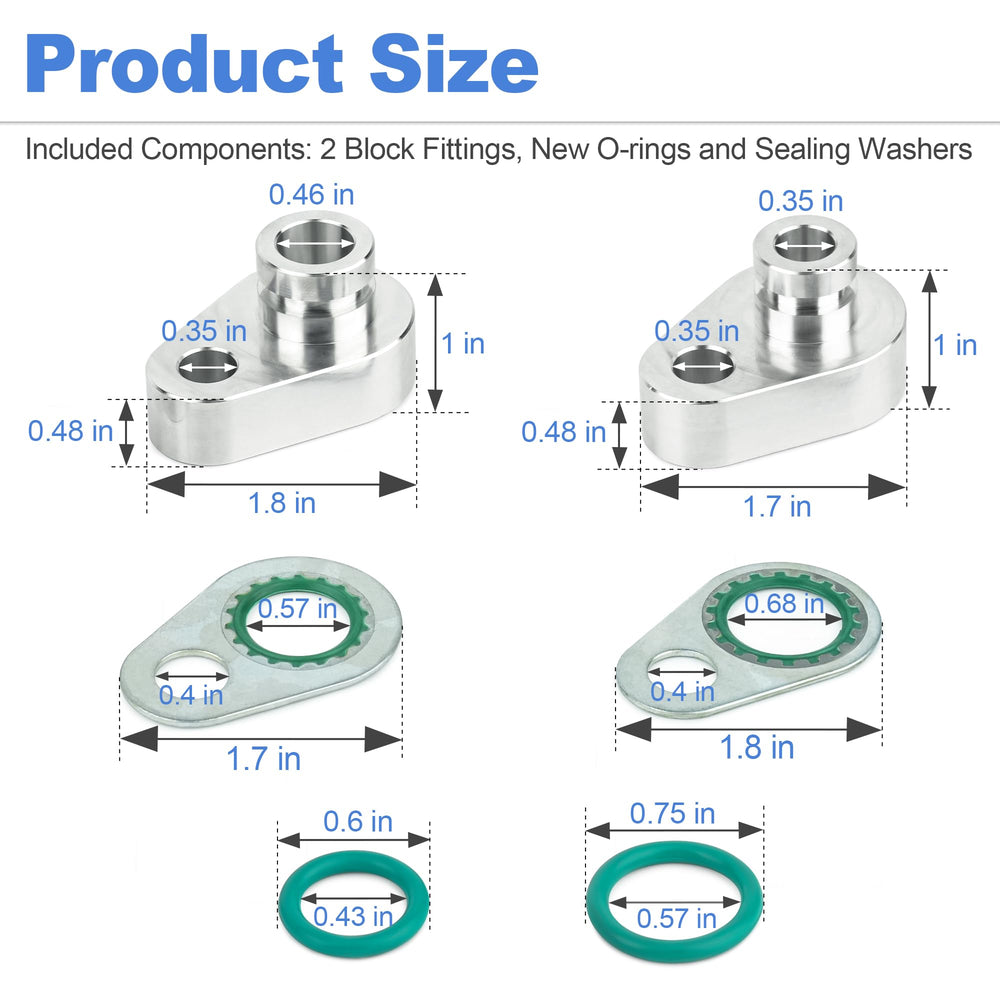Dual-male block fittings shown for reliable rear-line connections
