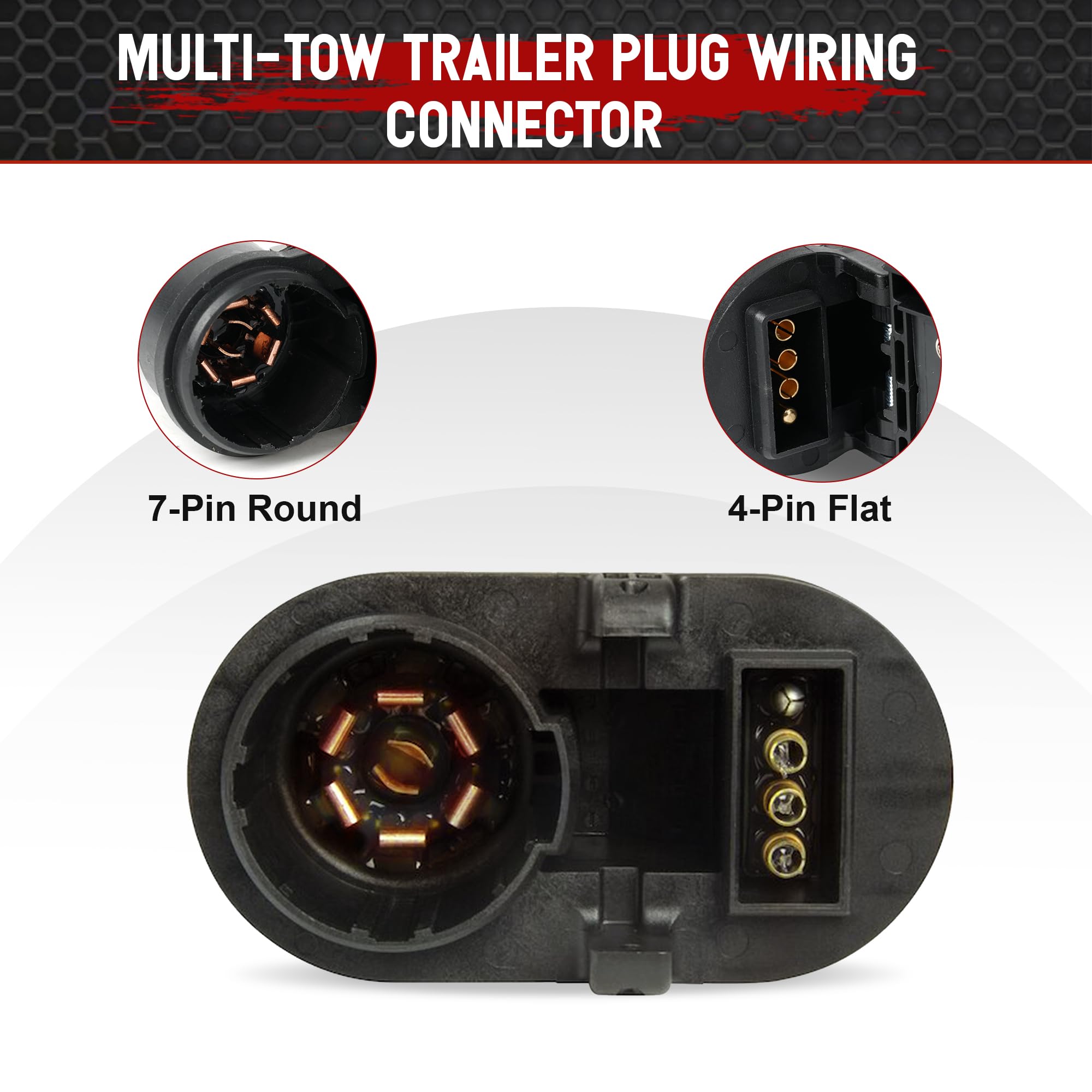 Jetuplusllc four-pin plug for secure trailer power connections.