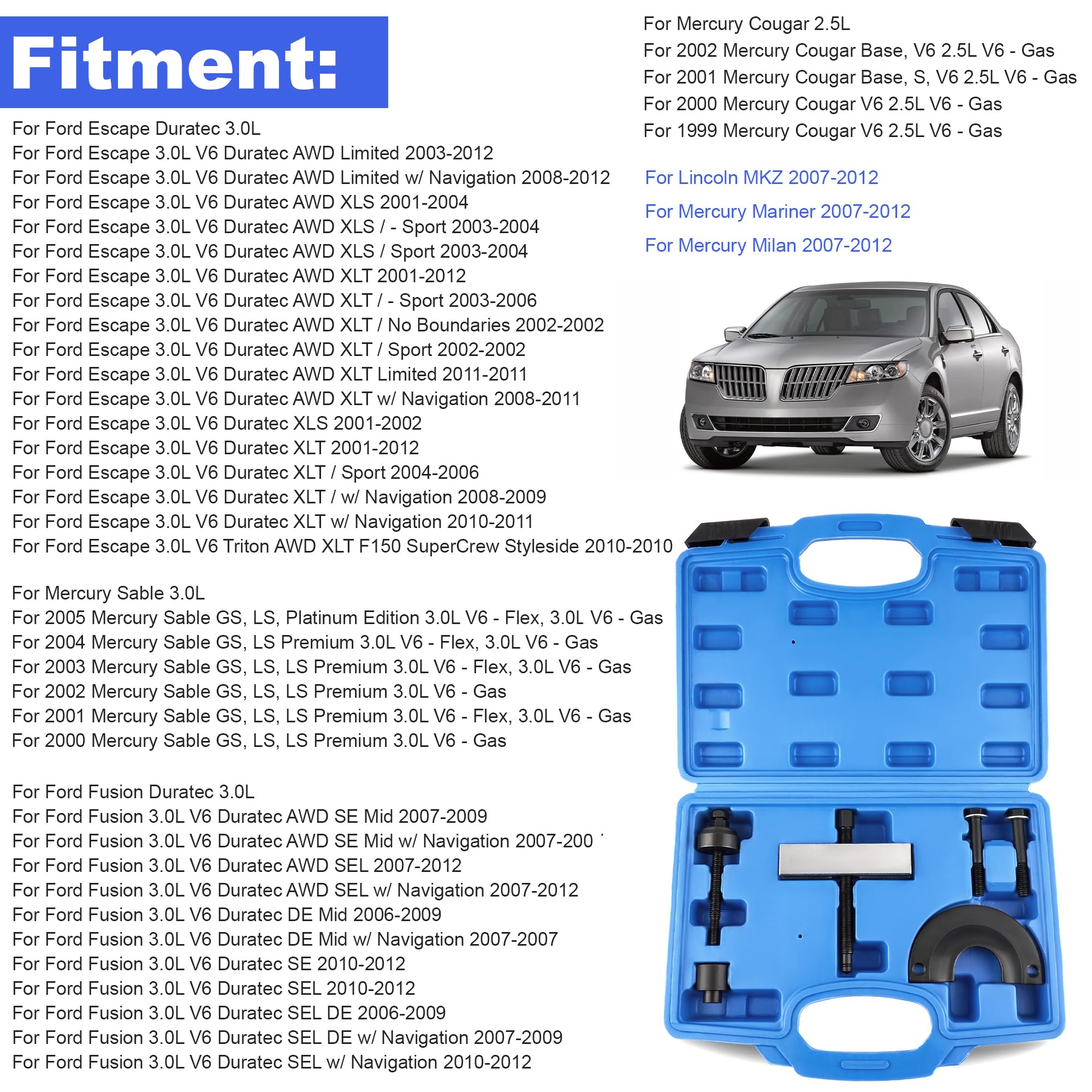 Jetuplusllc Lincoln MKZ 3.0L Duratec kit for DIY engine service