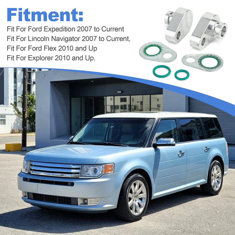 Package contents: two block fittings and seals for a direct-fit kit