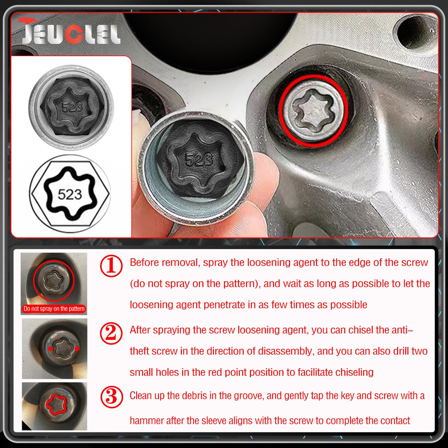JEUCLEL high-quality materials for durable wheel tool performance