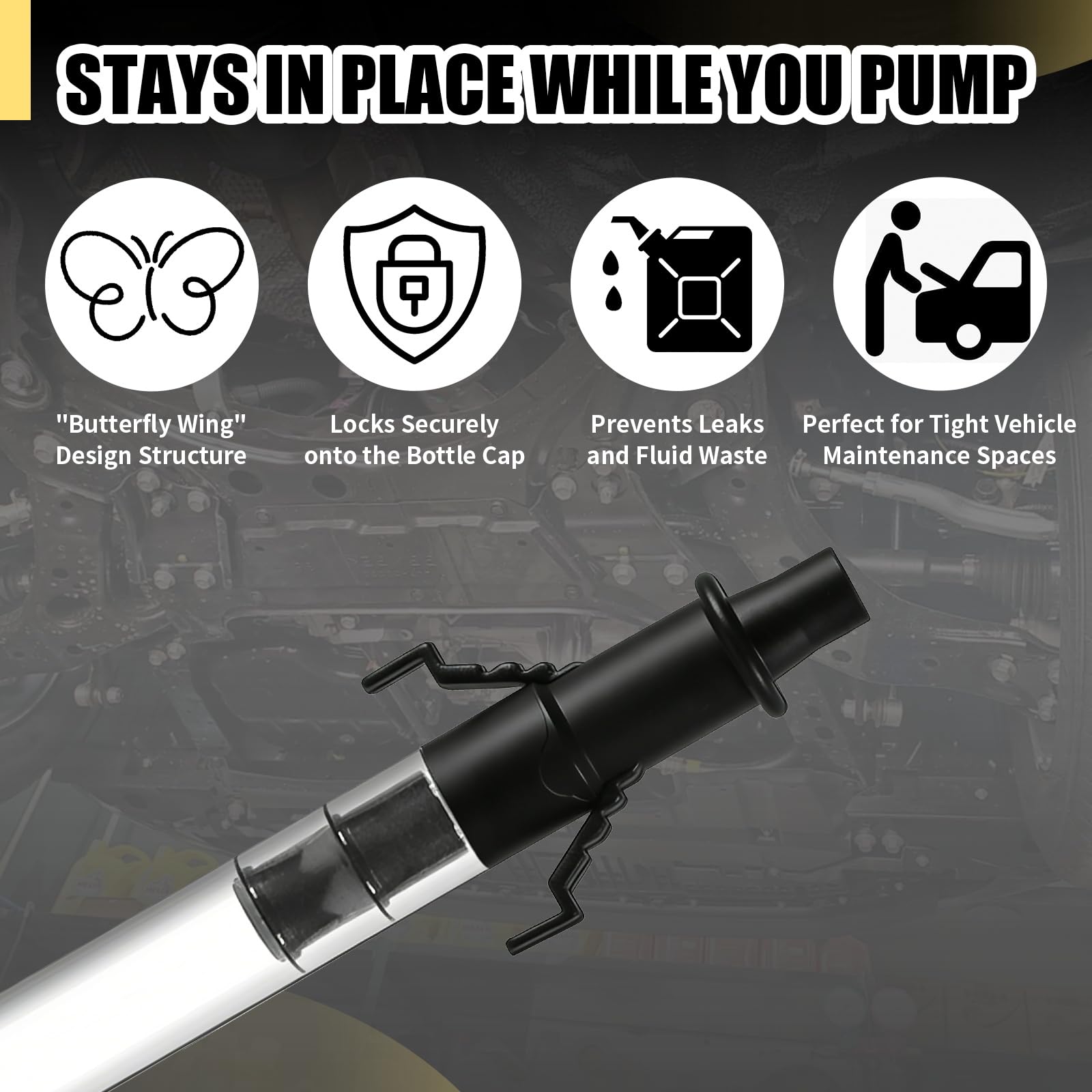 Jewheg fluid pump with 43mm adapter supports versatile neck sizes for quick pouring.