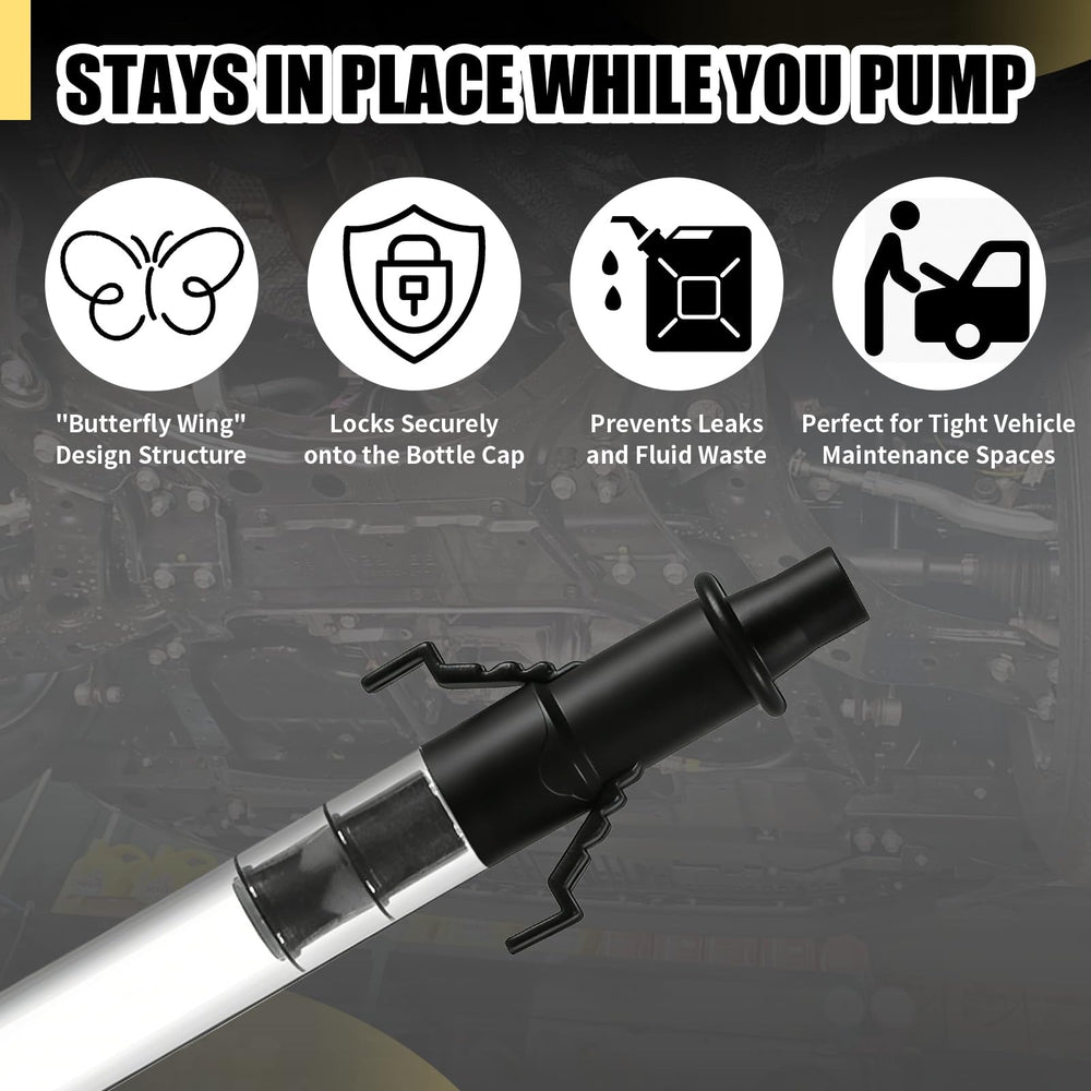Jewheg fluid pump with 43mm adapter supports versatile neck sizes for quick pouring.
