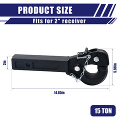 JEXTRA pintle hitch compatibility with 2x2 receiver for universal trailers