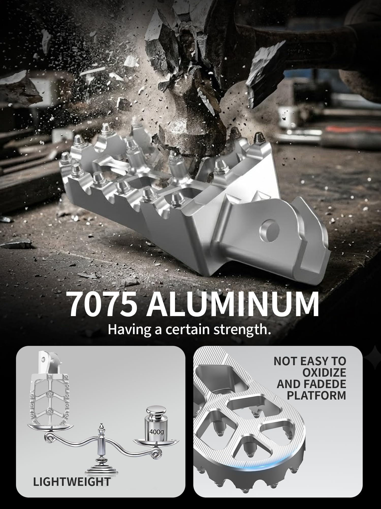 JFG RACING 7075 aluminum CNC foot peg for lightweight durability.