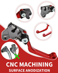 JFG RACING red anodized lever highlighting durability and visibility.