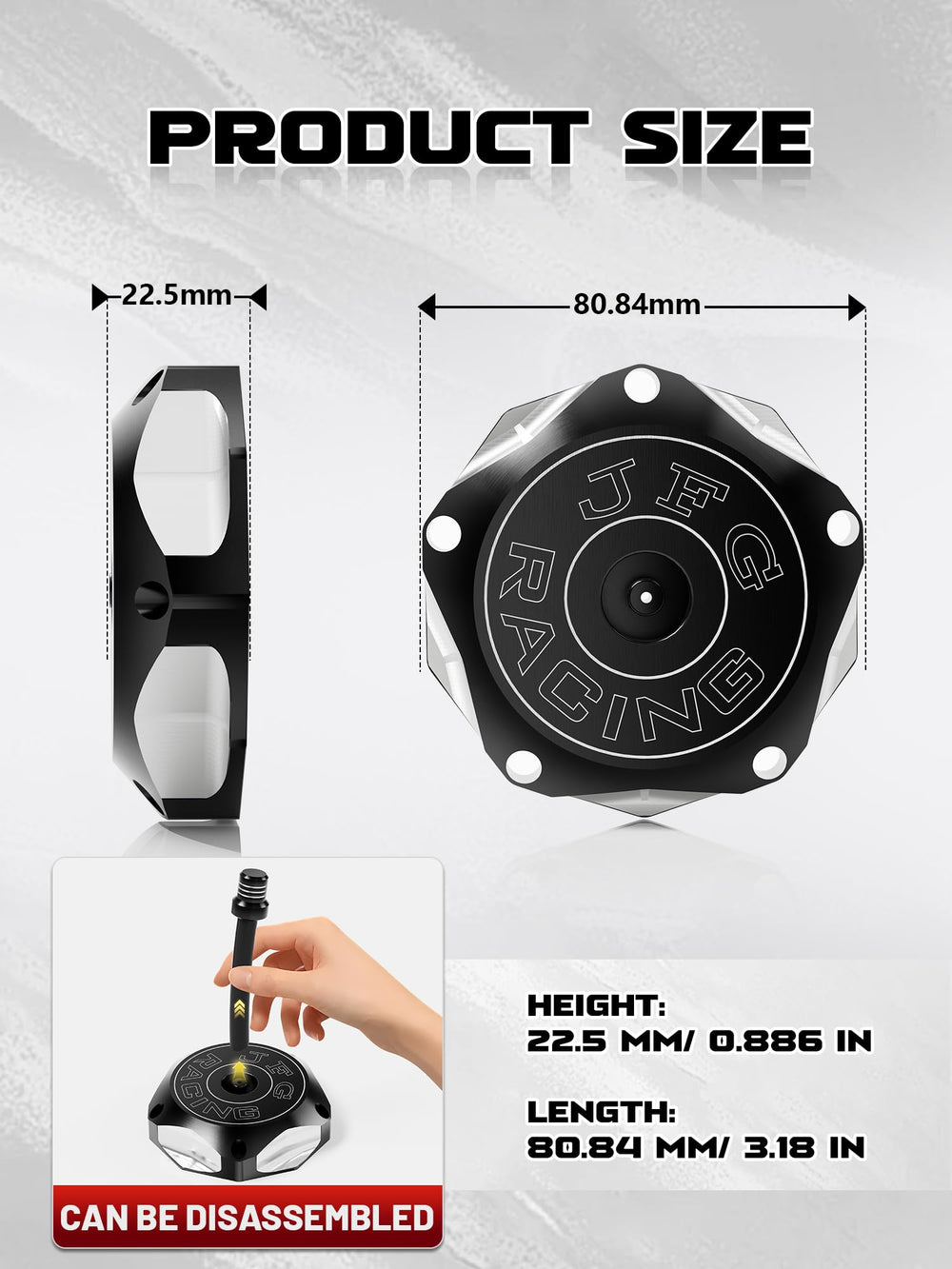 JFG RACING Banshee 350 gas cap billet cover for tough terrain.