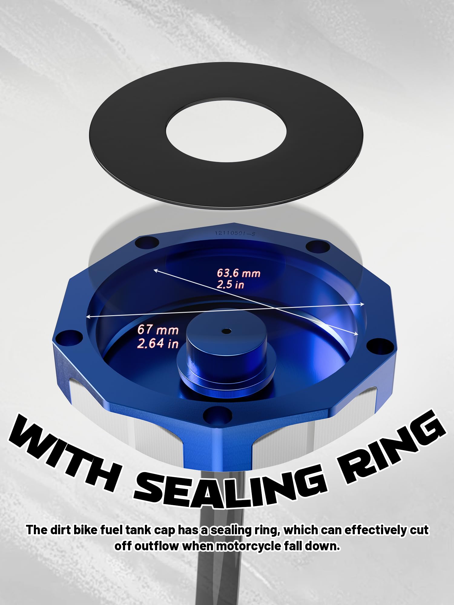 JFG RACING Raptor 660 detail with sealing ring engaged for secure fuel.