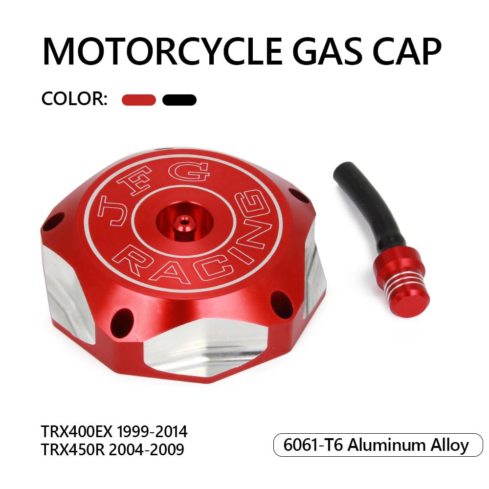 JFG RACING ATV gas cap with built-in vent hose for immediate use.