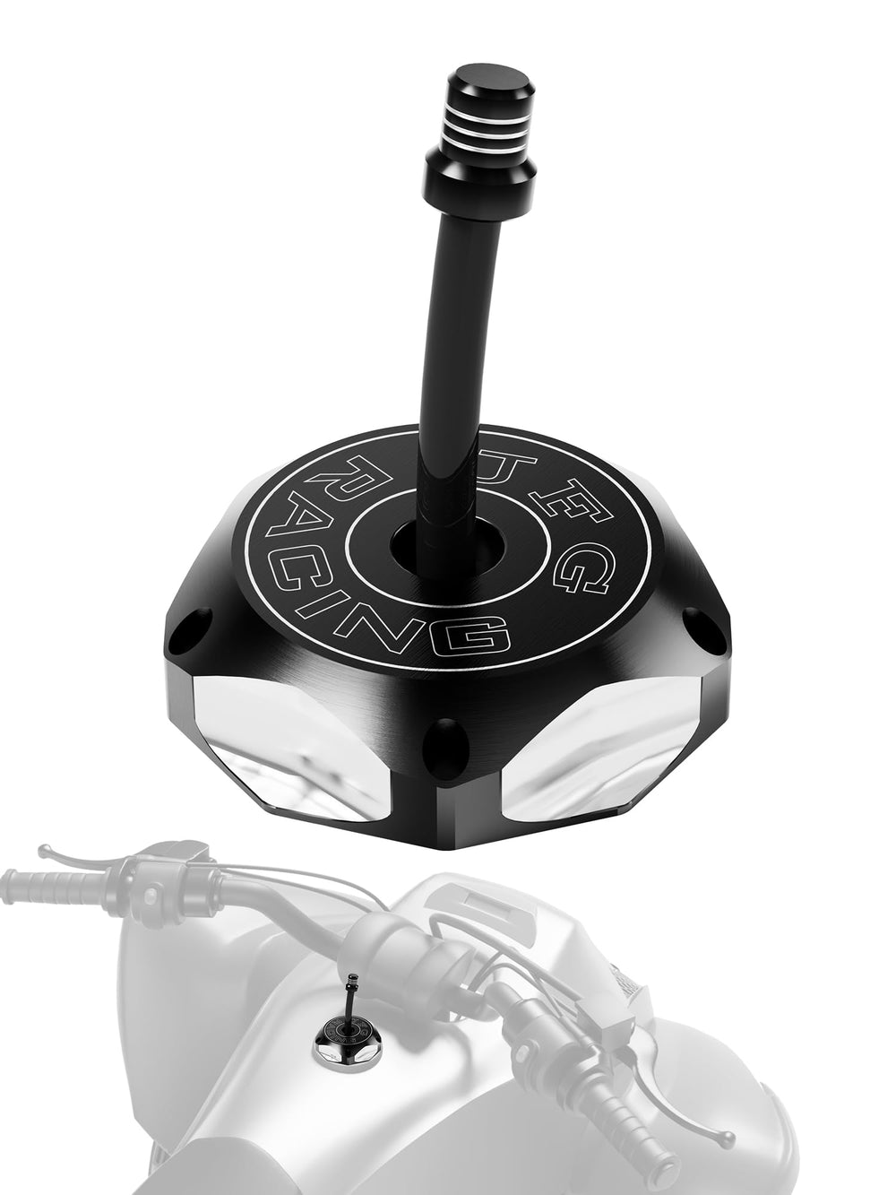 JFG RACING YFZ450 gas cap billet cover for durable fuel seal.