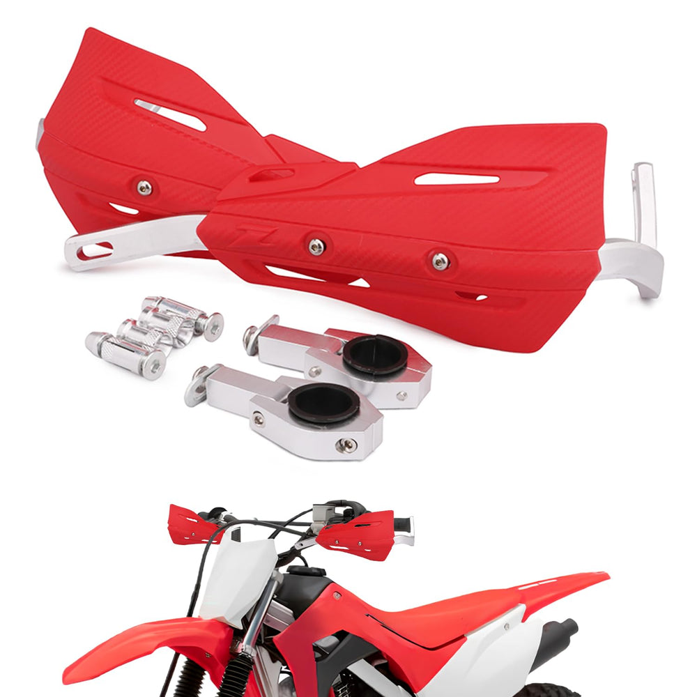 JFG RACING handguards front view shielding hands from debris on dirt trails