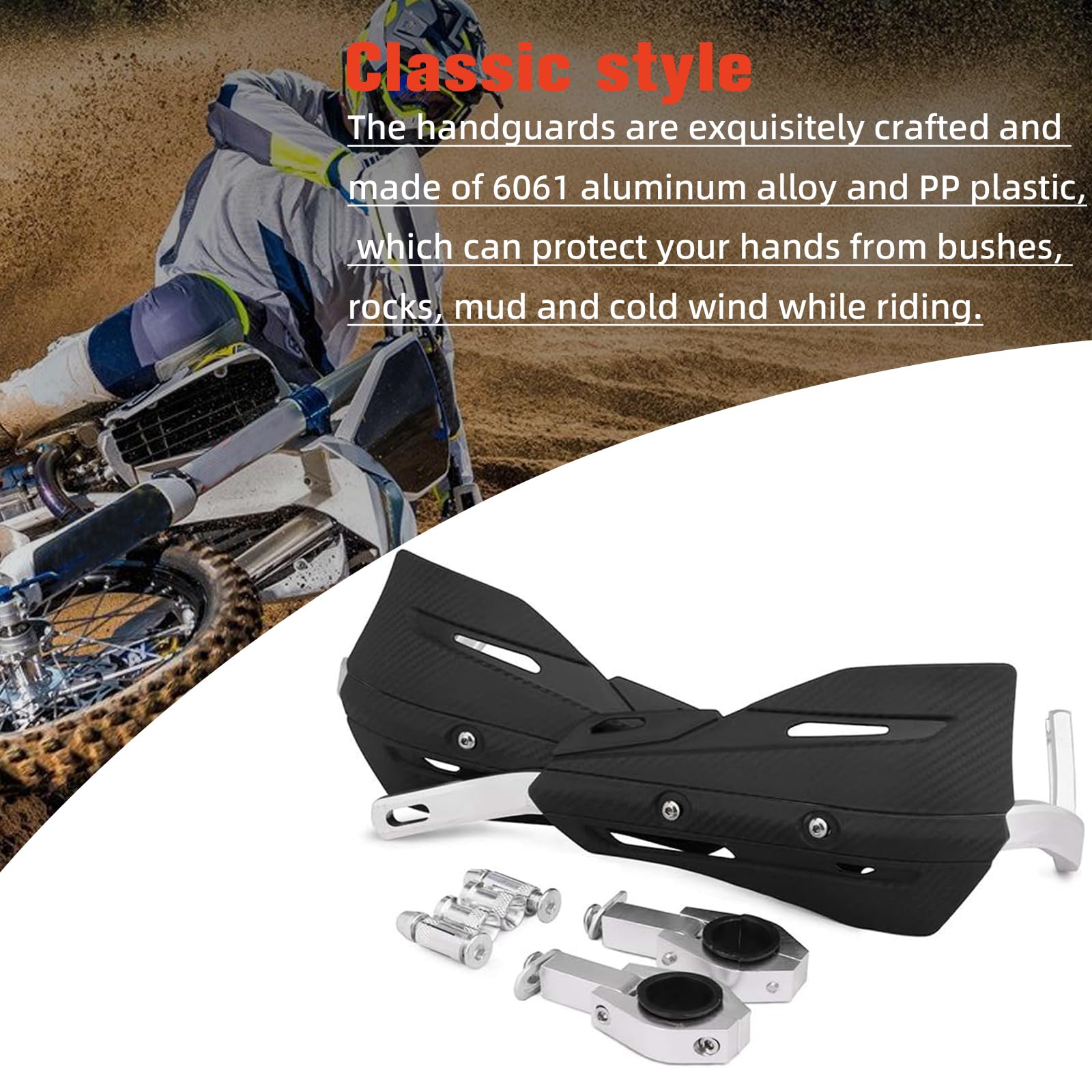 JFG RACING handguards shield hands from brush and mud during off-road riding
