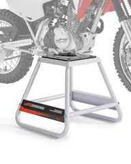 JFG Racing dirt bike stand top view highlighting compact square surface and stable support