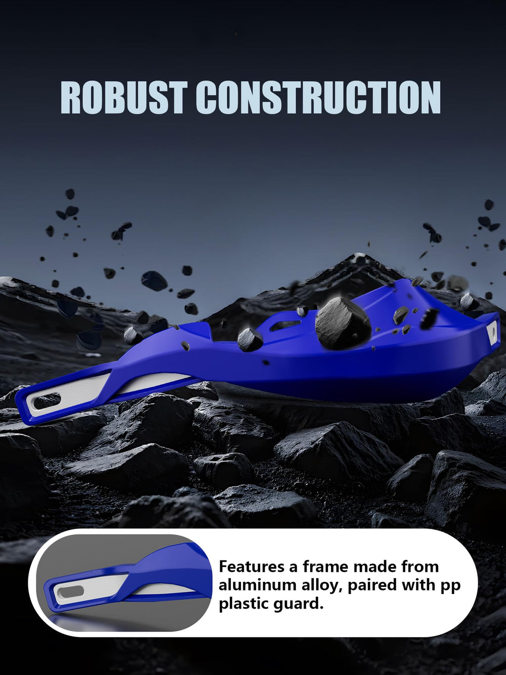 JFG RACING handguards PP plastic outer shell resists impact.
