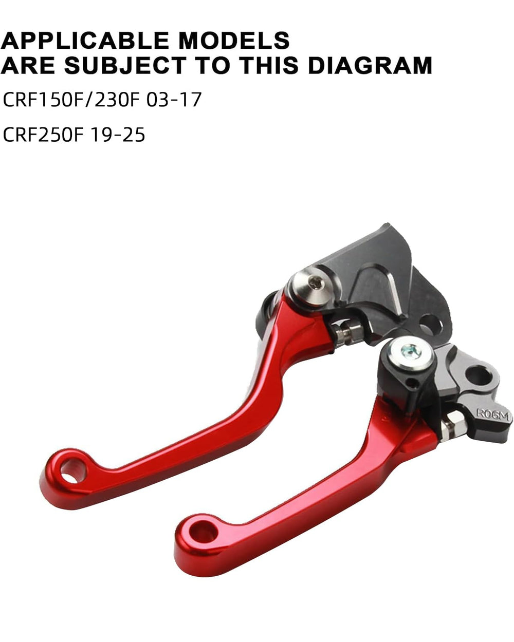 JFG RACING foldable brake lever on CRF250F with red finish for full-bike view.