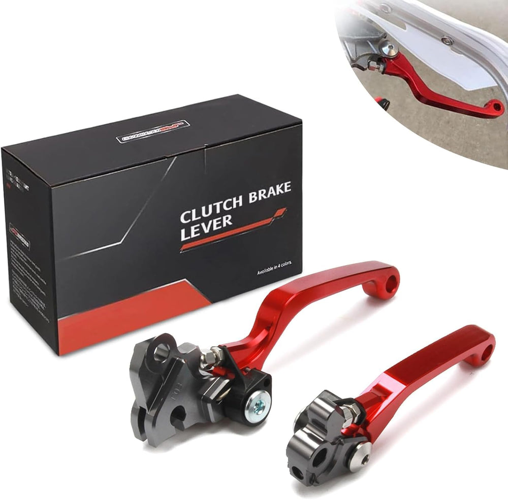 JFG RACING foldable clutch lever on CRF250F with red finish for full-bike view.