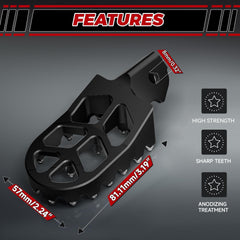 JFG RACING foot pegs feature 15 and 16 pins for fast orientation.