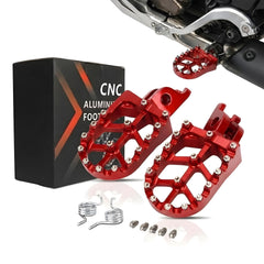 JFG Racing dirt bike foot pegs left side view showing sturdy grip and rugged design