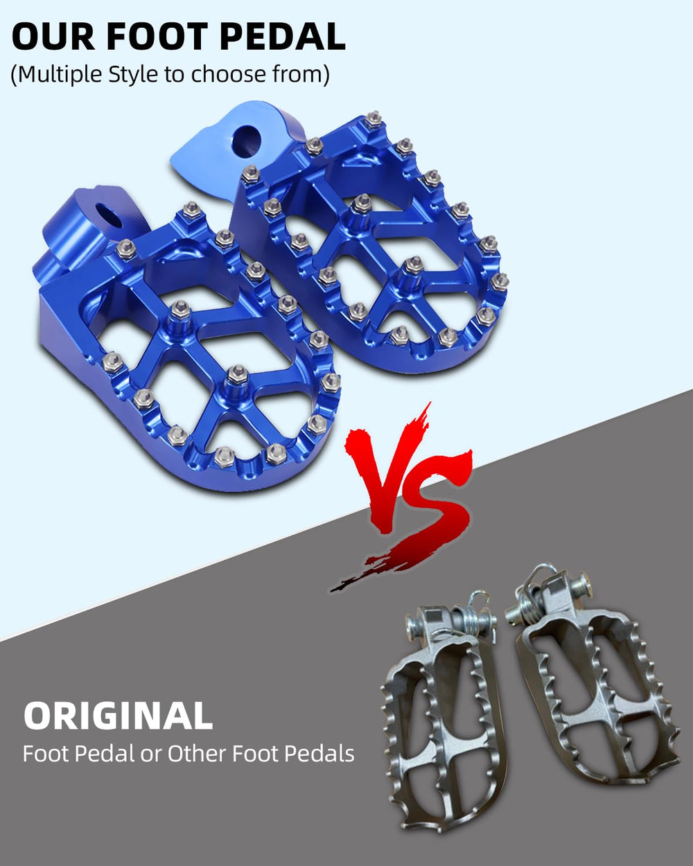 JFG RACING foot pegs side profile highlighting rugged aluminum core
