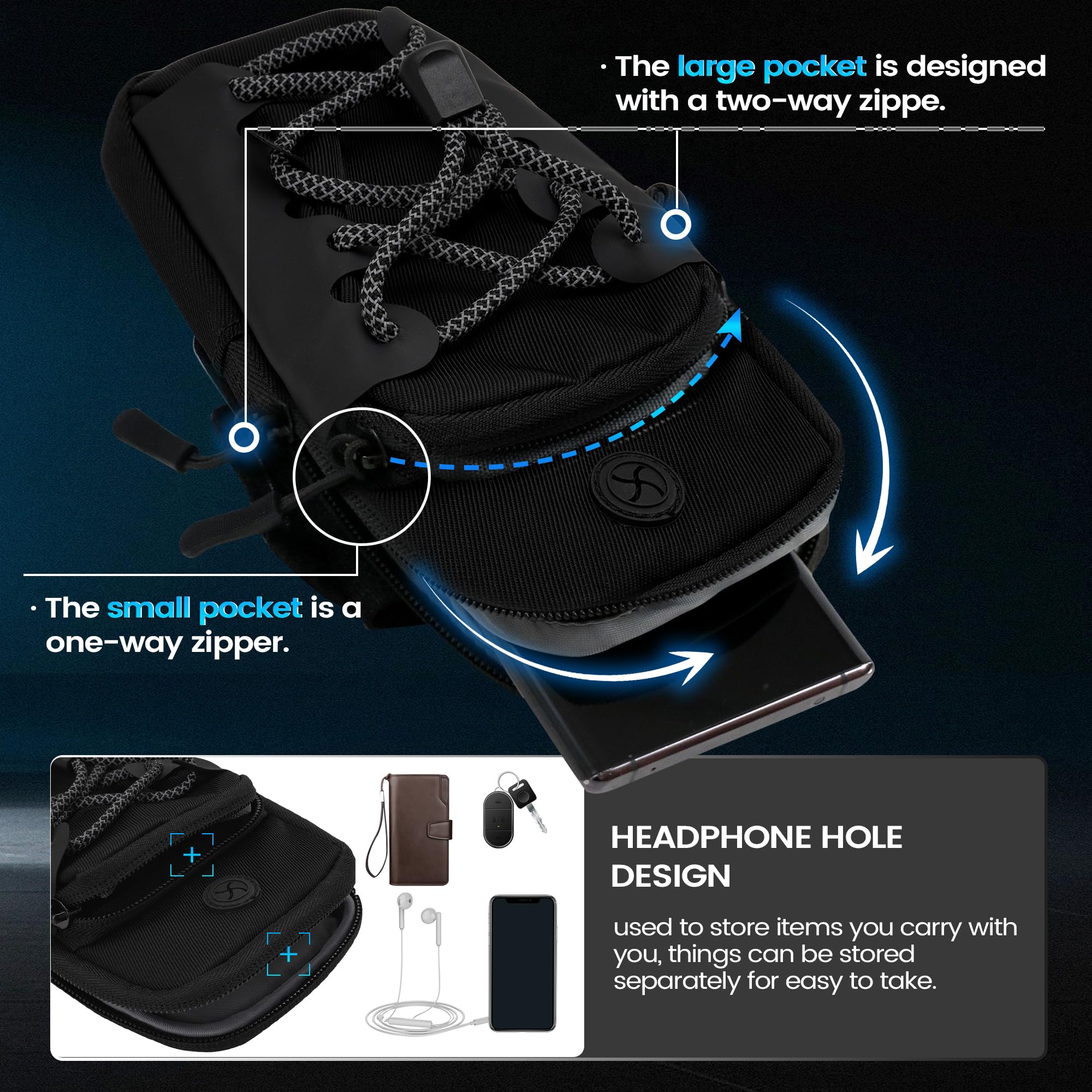 JFG RACING bag with reflective rope for enhanced night visibility.