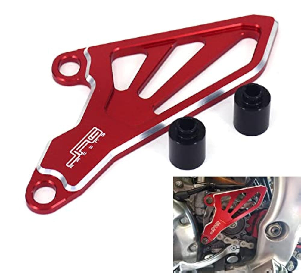 JFG RACING front sprocket guard for CR250R protects against rocks and debris.