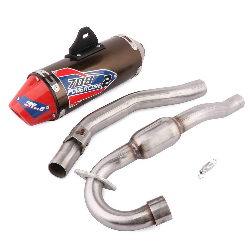 JFG RACING full slip-on exhaust closeup with titanium finish and durability.