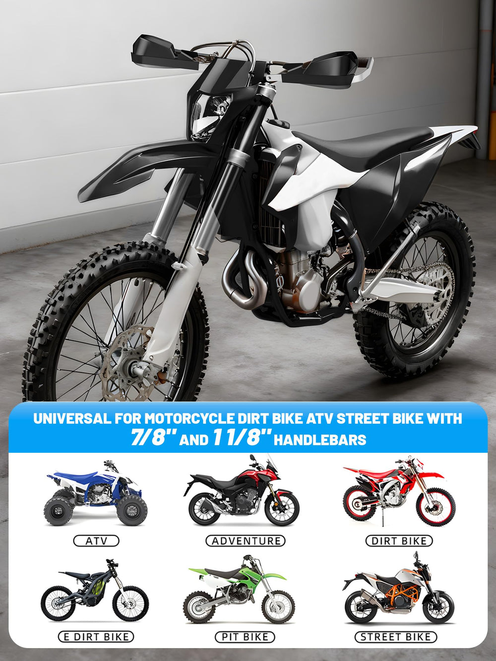JFG RACING handguards double-layer design increases durability against impacts.