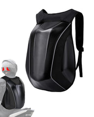 JFG RACING motorcycle backpack front view shows aero design for riders