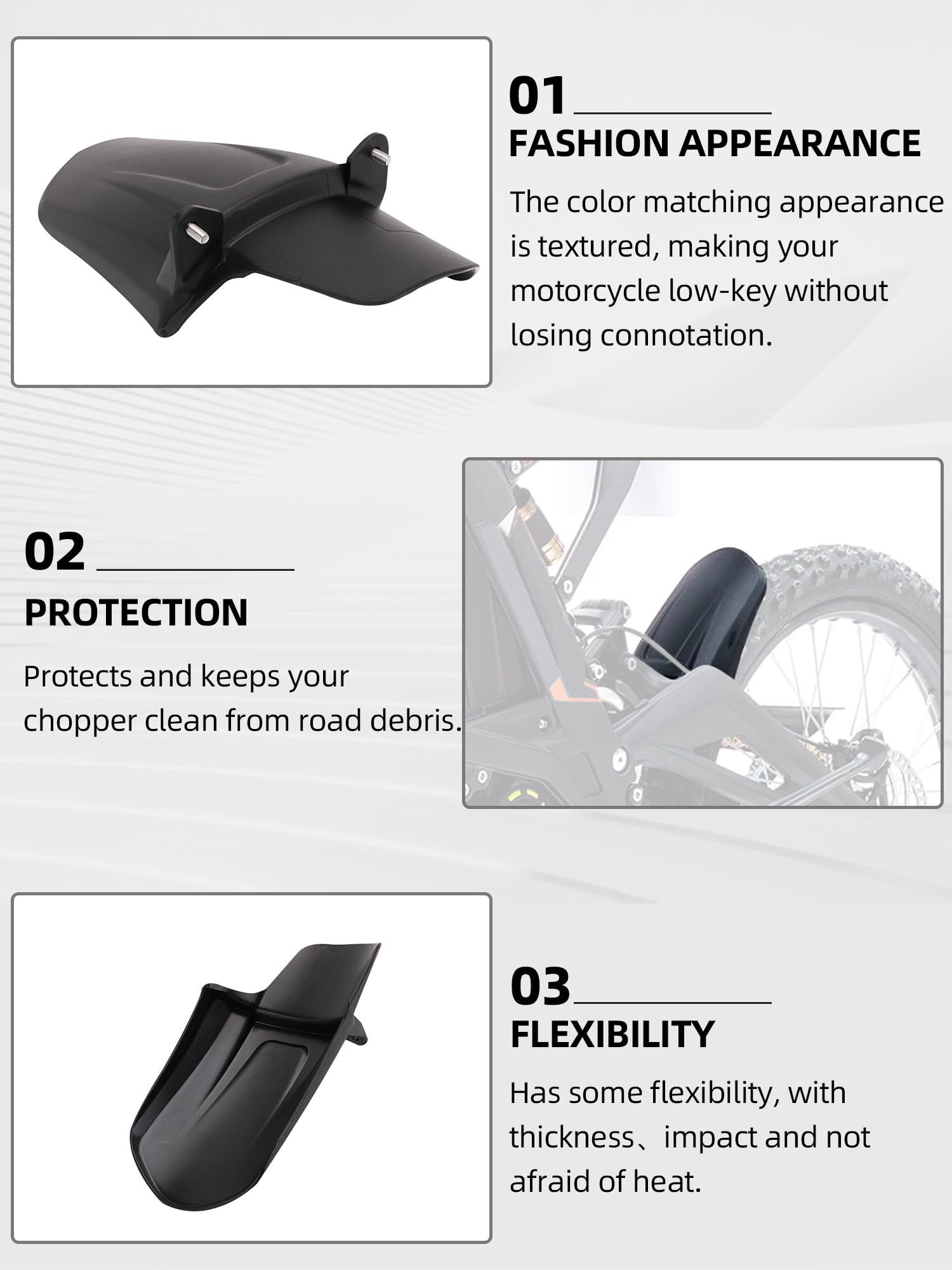 JFG RACING rear fender adds premium, low-profile appearance to a dirt bike