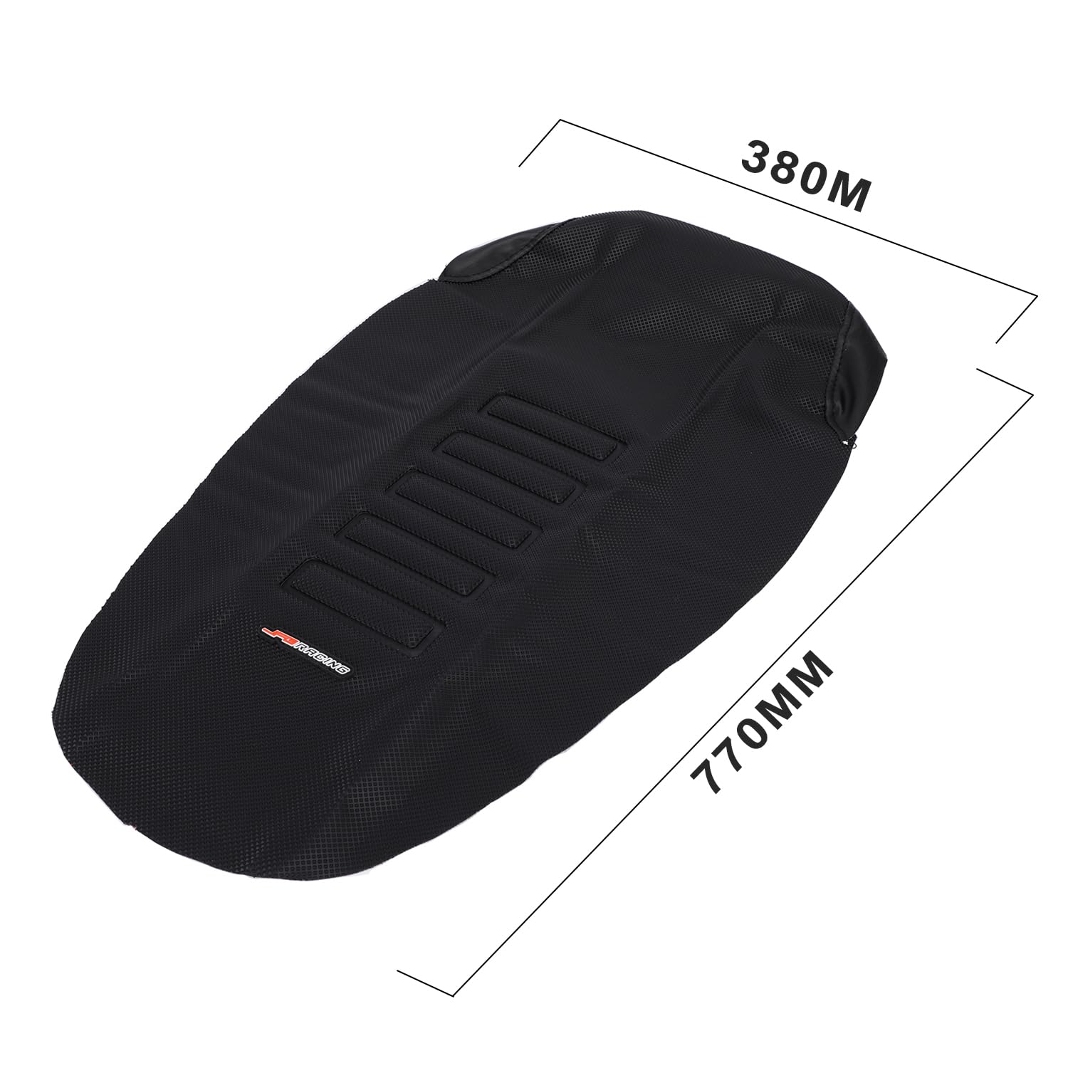 JFG RACING seat cover shows diamond pattern for secure off-road grip.