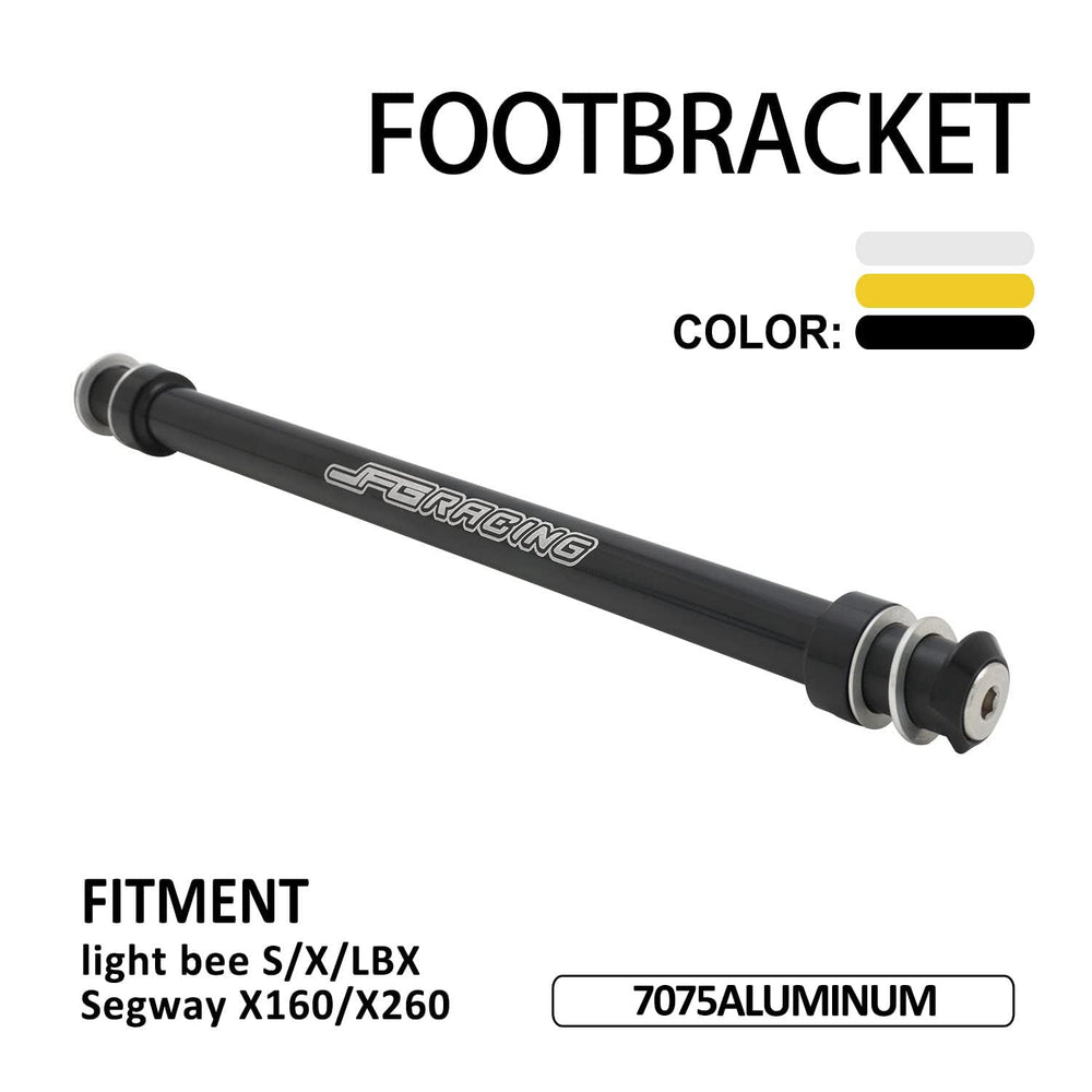 JFG RACING Sur Ron foot peg brace side view, highlighting slim profile and sturdy connection.