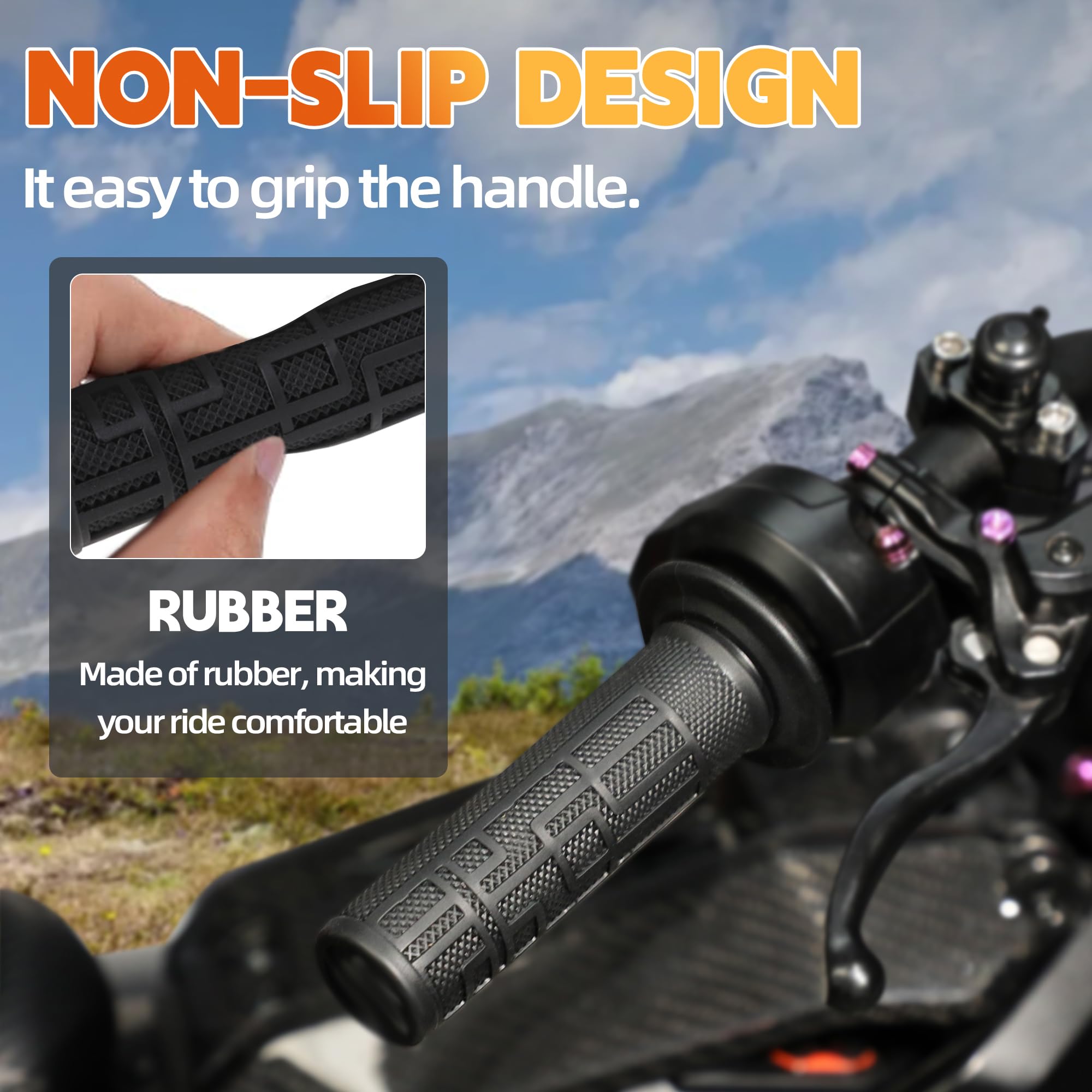 JFG RACING Surron throttle grips rubber material provides comfortable shock absorption on long rides.